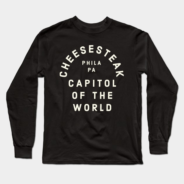 Cheesesteak Capitol of the World Philadelphia Vintage Long Sleeve T-Shirt by PodDesignShop